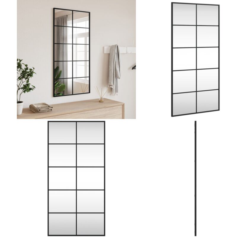 Vidaxl - Wandspiegel Schwarz 50x100 cm Rechteckig Eisen - Wandspiegel - Rechteckiger Spiegel - Schwarzer Spiegel - Großer Spiegel - Badezimmer