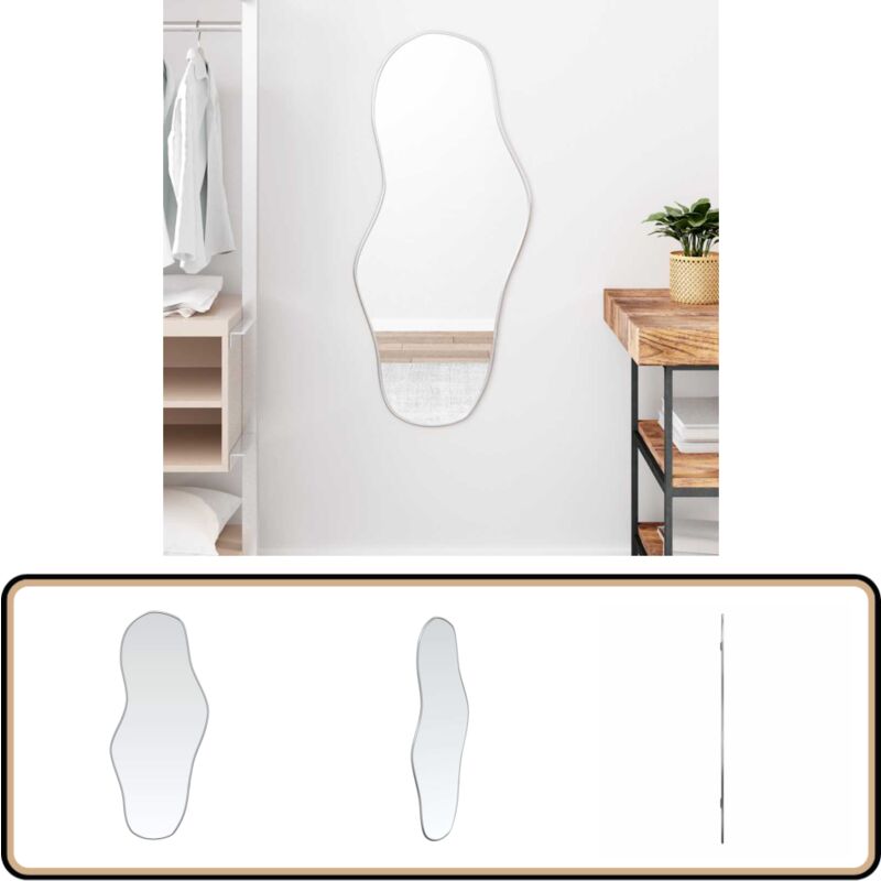 Wandspiegel Silbern 100x45 cm - Wandspiegel - Spiegel Dekorativ - Wohnzimmerdeko - Schlafzimmerdekor - Badspiegel