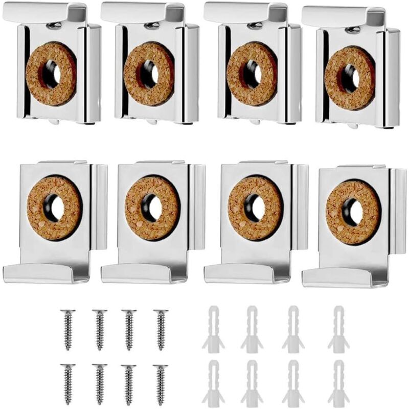 Ersandy - Wandmontage-Spiegelhalterung, Spiegelhalterungen, verstellbare Wandspiegel-Clip-Spiegelklemmhalterung, für Wandspiegel für Badezimmer,