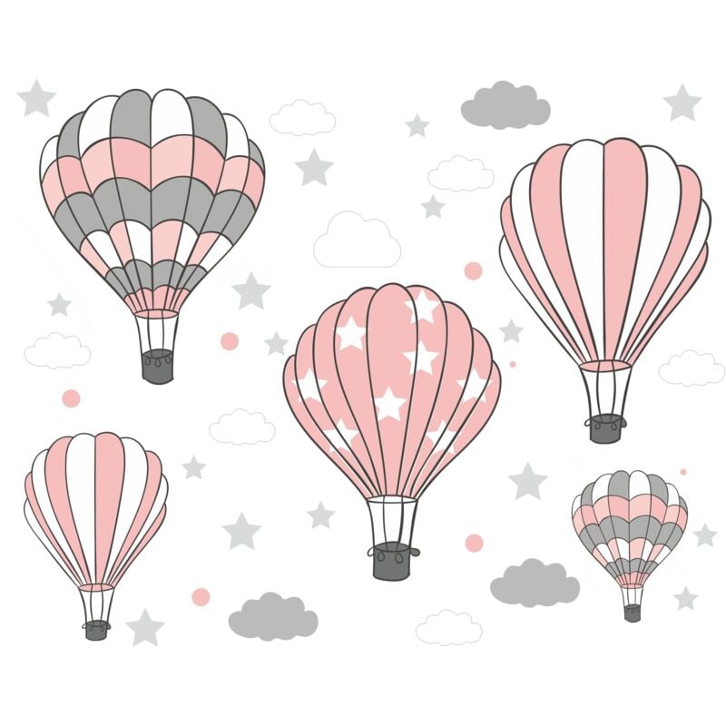 Wandtattoo Luftballons, Wolken, groß