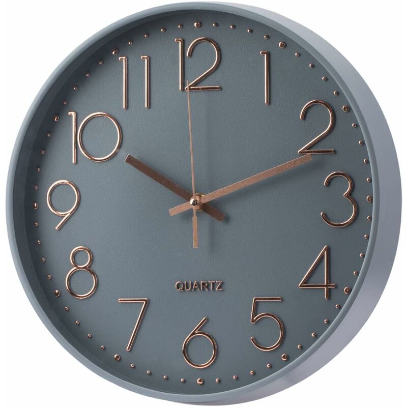 Wanduhr Batteriebetriebene leise nicht tickende Wanduhr 12 Zoll Modernes Quarz-Design Dekorative Innenküche Büro