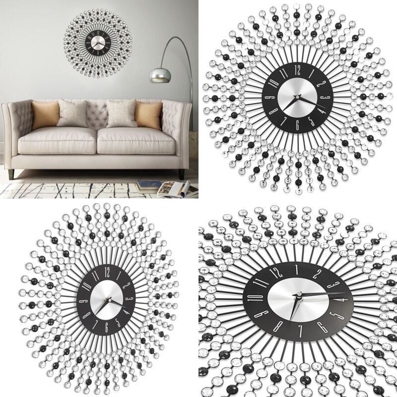 Vidaxl - Wanduhr Metall 43 cm Schwarz - Wanduhr - Wanduhren - Home & Living - Schwarz