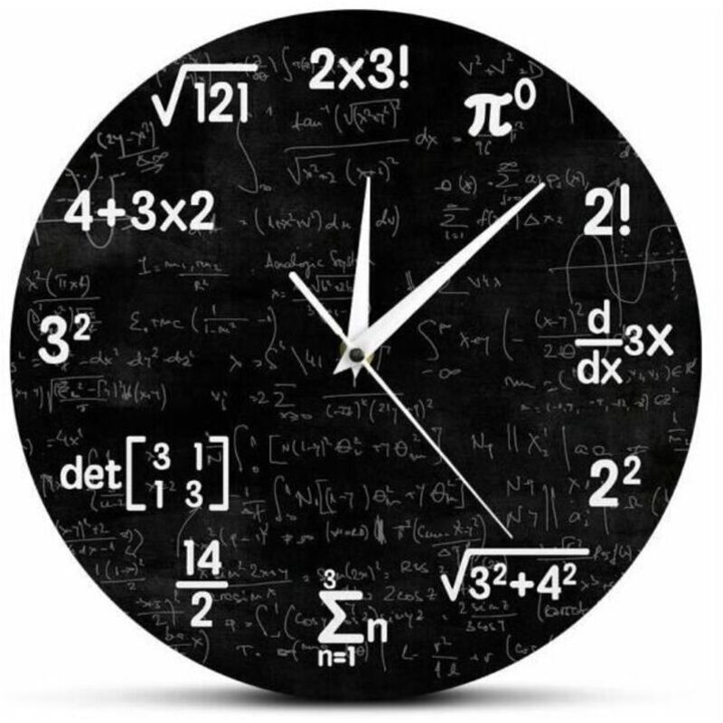 Wanduhr mit mathematischem Motiv, Uhr für Mathematik-Absolventen, Geschenk für Kinder, Uhr mit mathematischen Formeln, Symboluhr, Raumdekoration,