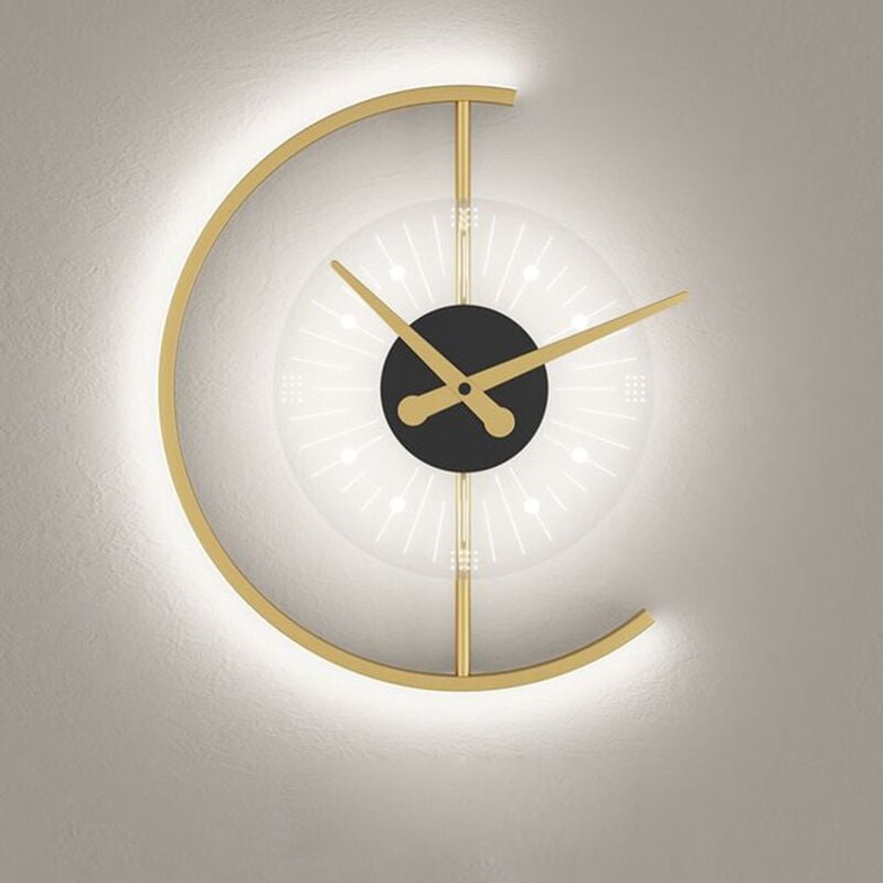 Wanduhr Wanduhr Moderne Uhr Wandlampe Wohnzimmer Schlafzimmer Nachttisch Gang Loft Golden Exquisite Acryl Home Design Innendekoration Lampe Wanduhr