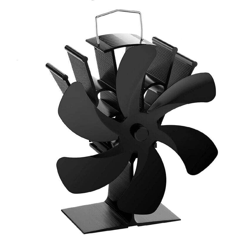 Wärmebetriebener Ofenlüfter mit 6 Flügeln, Kaminventilator, Ofenlüfter für Kamine, Pelletöfen, Holzöfen und Kamine, Starttemperatur 87°C, leiser