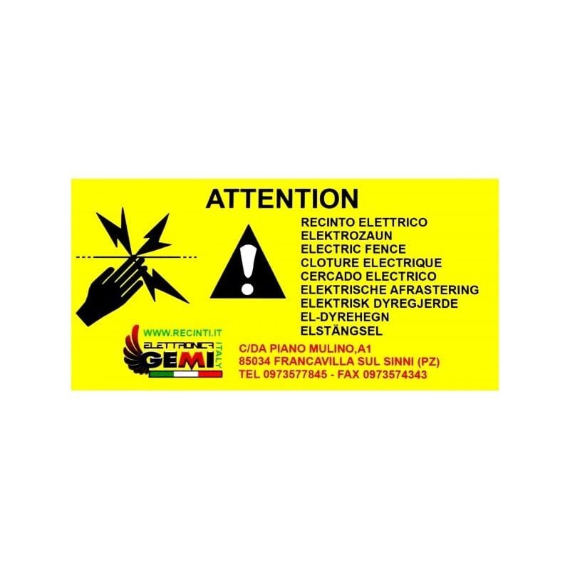 Gemi Elettronica - Warnschild In Aluminium Für Den Weidezaun Weidezaunseil Elektrozaun Für Pferde Schafe Wildschweine Und Rehe Von
