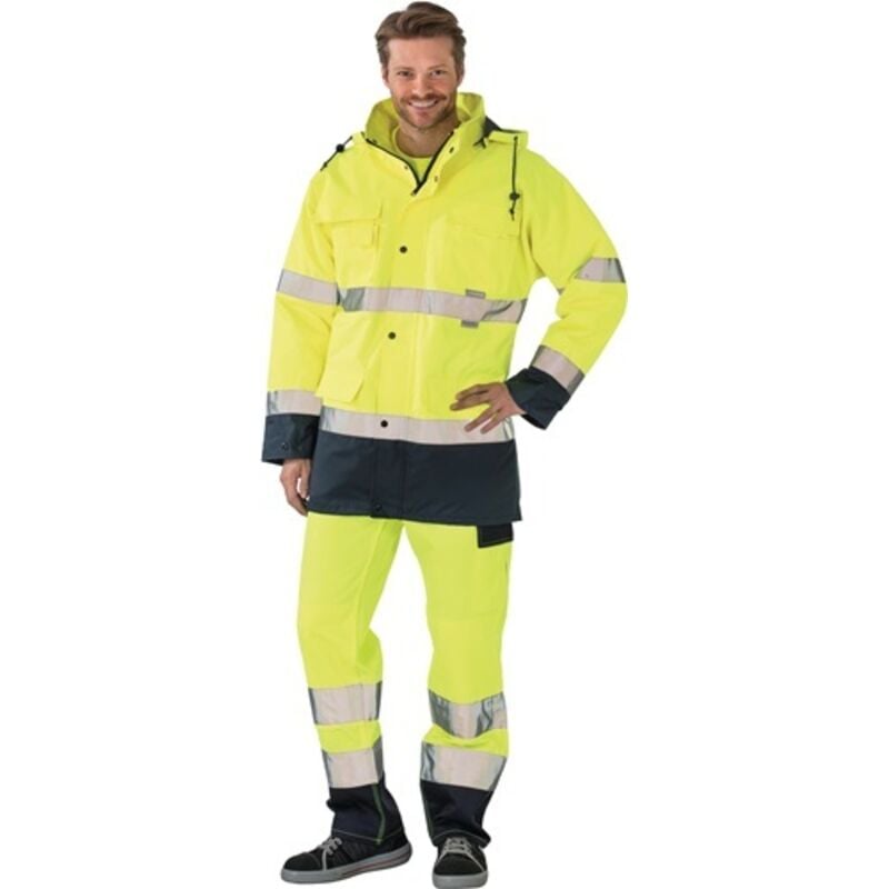 Warnschutz Parka 2057 Atmungsaktiv Gelb/Marine Gr. l - Planam