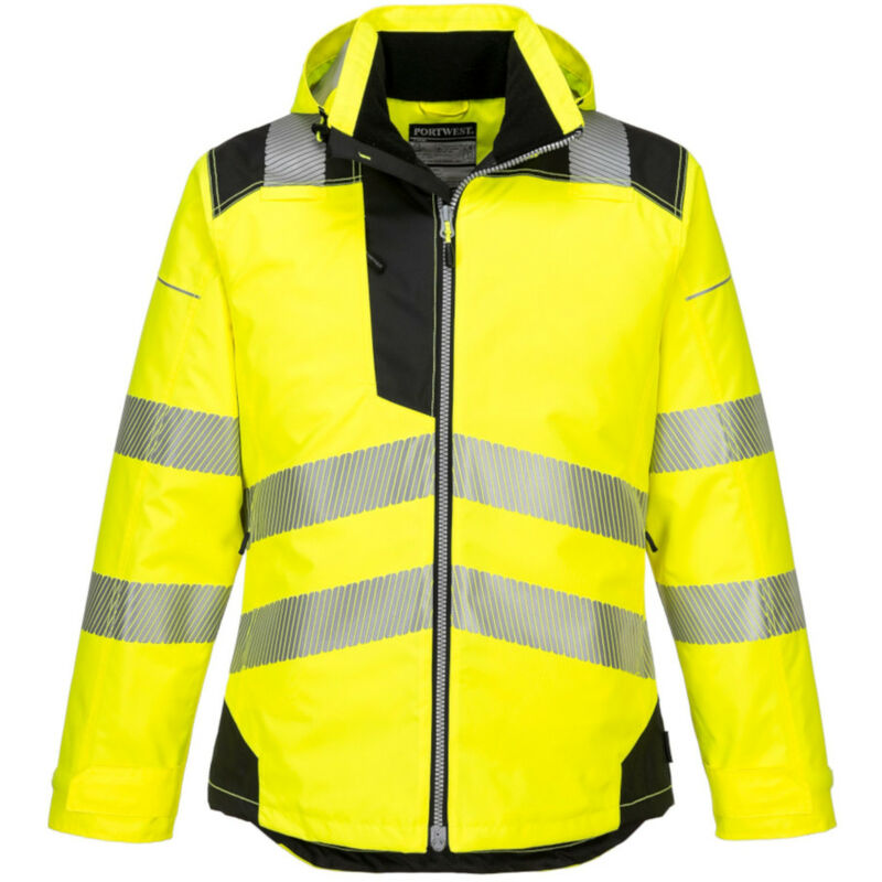 Portwest Warnschutz-Regenjacke mit Kapuze gelb XS