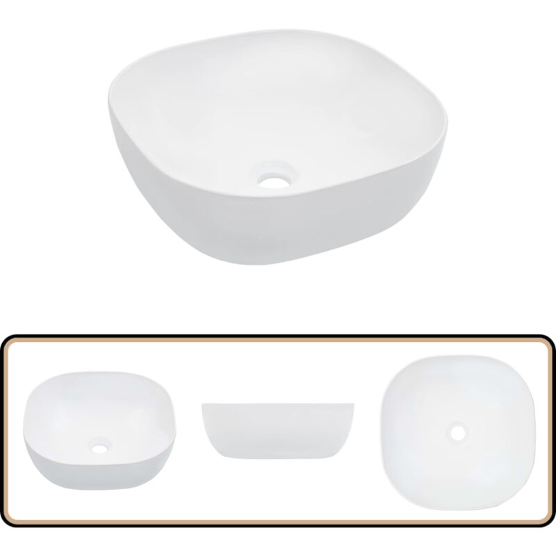 Vidaxl - Waschbecken 42,5 x 42,5 x 14,5 cm Keramik Weiß - Waschbecken - Keramikwaschbecken - Weißes Waschbecken - Aufsatzwaschbecken