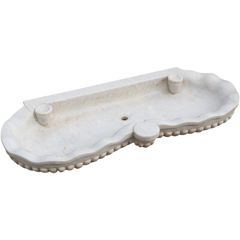 Waschbecken aus weißem Marmor Aufsatzwaschbecken Waschbecken aus Stein Waschbecken für innen und außen Brunnenbecken Waschbecken