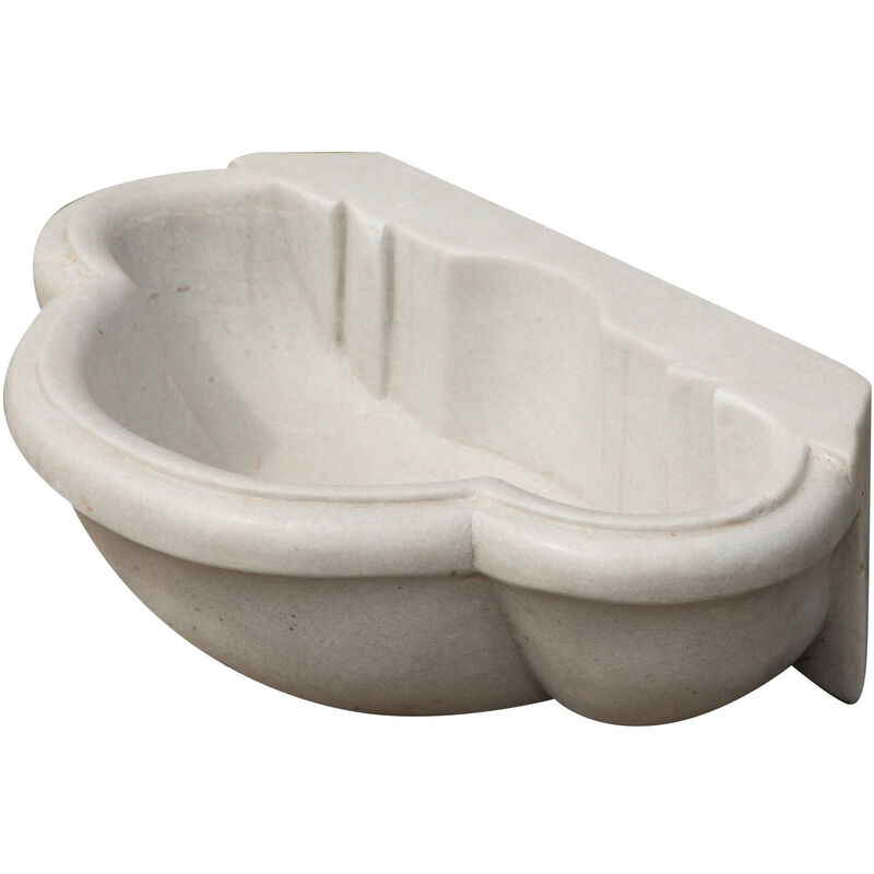 Biscottini - Waschbecken aus weißem Marmor Aufsatzwaschbecken Waschbecken aus Stein Waschbecken für innen und außen Brunnenbecken Waschbecken