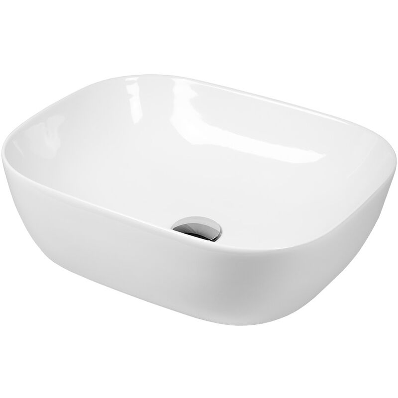 Stabilo-sanitaer - Waschbecken Keramik Aufsatz rechteckig 495 x 390 x 150mm Komplettset