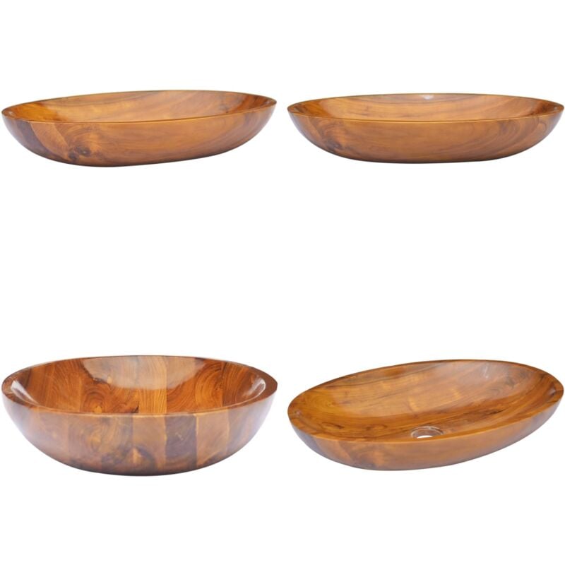 Vidaxl - Waschbecken Massivholz Teak 60x40x10 cm - Waschbecken Aus Holz - Teakholzwaschbecken - Badezimmer-Waschbecken - Handwaschbecken