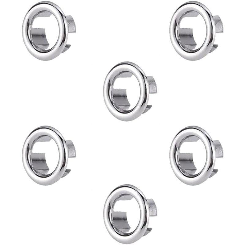 Waschbecken-Überlaufringe, Set mit 6 Waschbecken-Überlauf-Abdeckringen für Badezimmer, Küche, Waschbecken-Überlaufringe