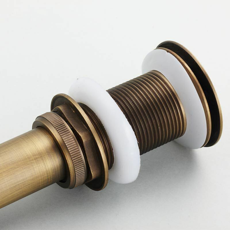 Dpzo - Tigrezy Ablaufgarnitur und Zubehör für Waschbecken und Waschbecken,Retro-Pop-up-Stopper, Waschbecken-Abfluss ohne Überlauf, bronziertes