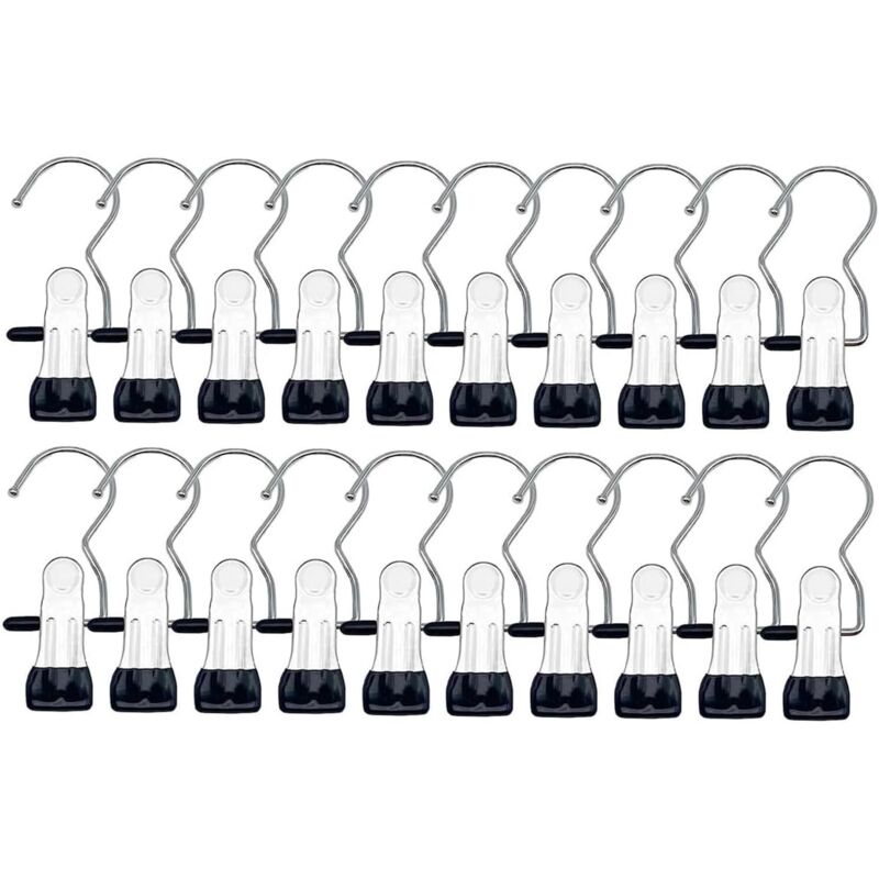 Wäsche Haken Boot Clips, 20 Stück Schrank Veranstalter Kleiderbügel Clip tragbare Hängende Kleidung Pins Reisen Kleidung Hosen Kleiderbügel 360°