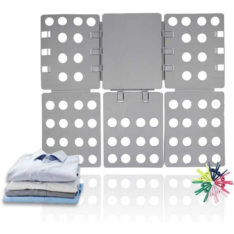 Wäschefaltbrett 56 x 68 cm Wäschefaltbrett Wäschefaltbrett Kleidung Faltbrett T-Shirts Kleider Hosen Handtücher V7031A (Grau)