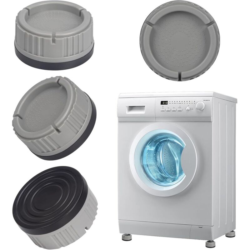 Waschmaschinen-Pad, 4 Stück, universelle Stoßdämpfermatten für Waschmaschinen, Anti-Rutsch-Basis, Drainagefuß, rostfrei,