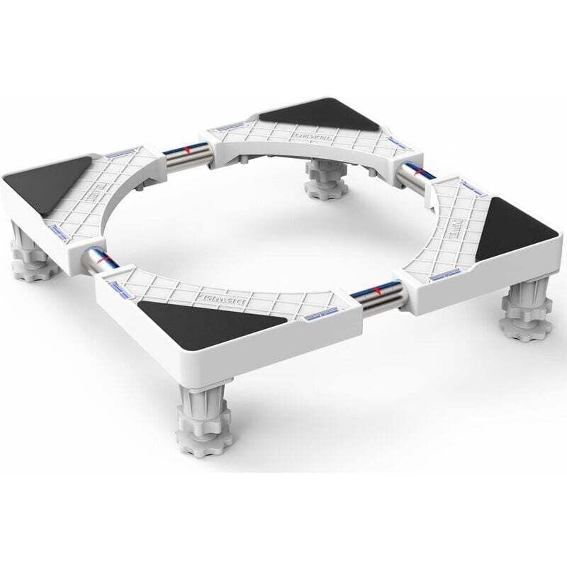 Waschmaschinen-Ständerbasis für Kühlschrank, Waschtrockner, verstellbare Länge 50 cm – 66 cm, Stützlast 300 kg, mit Geräuschreduzierungseffekt