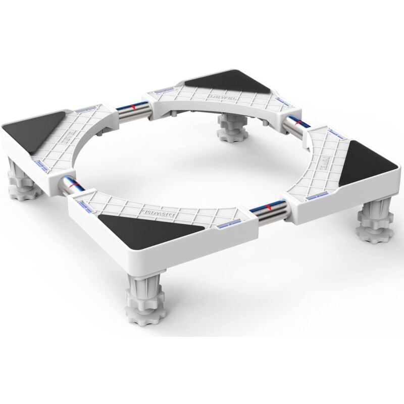 Waschmaschinen-Stützsockel für Kühlschrank, Waschmaschine, Trockner, verstellbare Länge 50 cm–66 cm, Stützlast 300 kg, mit Geräuschreduzierungseffekt