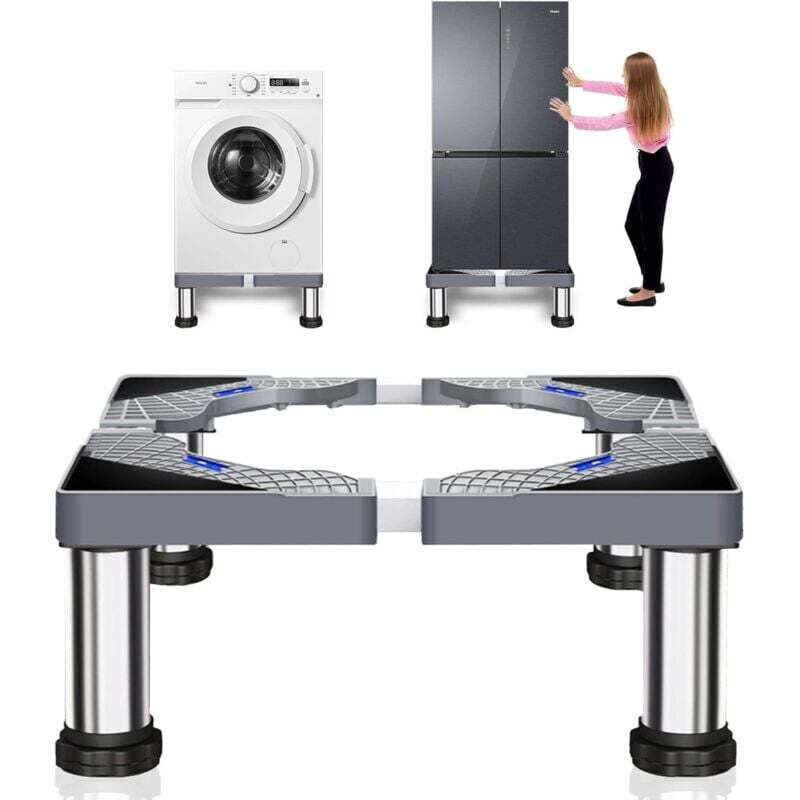 Waschmaschinenständer, Waschmaschinenfuß, verstellbare Breite 40–60 cm, mit 4 stabilen Füßen für Waschmaschine, Kühlschrank, Trockner,