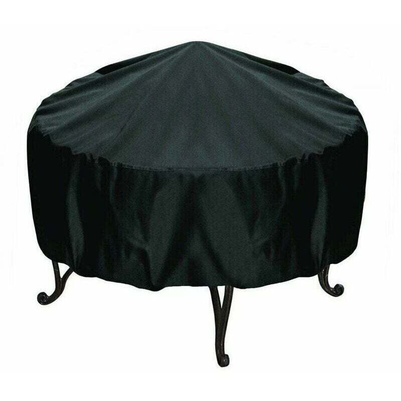 Wasserdichte, runde Grill-Feuerstellenabdeckung, winddicht, reißfest, 210D Oxford-Gewebe, Grill-Feuerstellenabdeckung, Feuerstellenabdeckungen (120 x