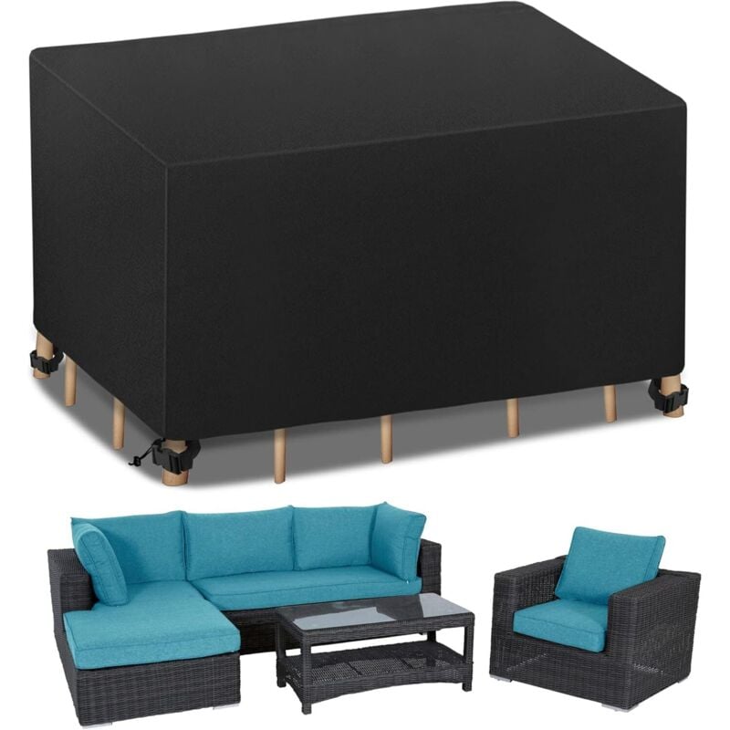 Wasserdichte Schutzhülle für Gartenmöbel, UV-beständiger Oxford-Gewebeschutz für Tisch- und Stuhl-Gartenmöbel 242 x 162 x 100 cm.