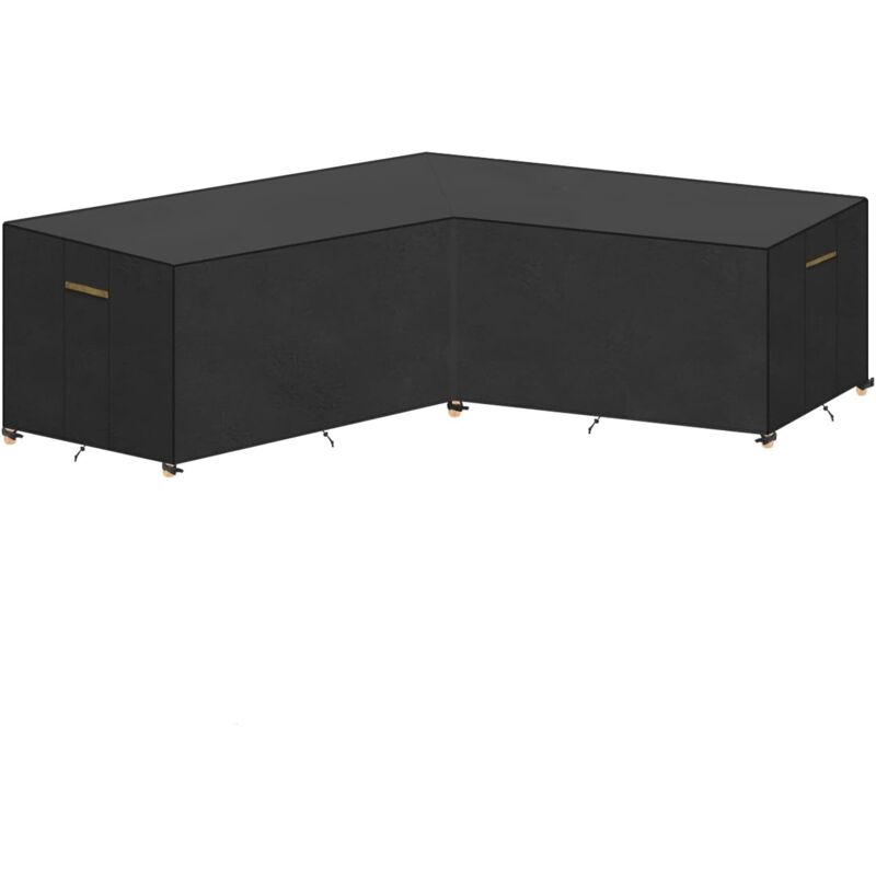 Wasserdichte Sofahülle, Schutzhülle für Gartenmöbel, Abdeckplane für Gartenmöbel, passend für L-förmige Ecksofas bis zu 215 x 215 x 87/80 cm