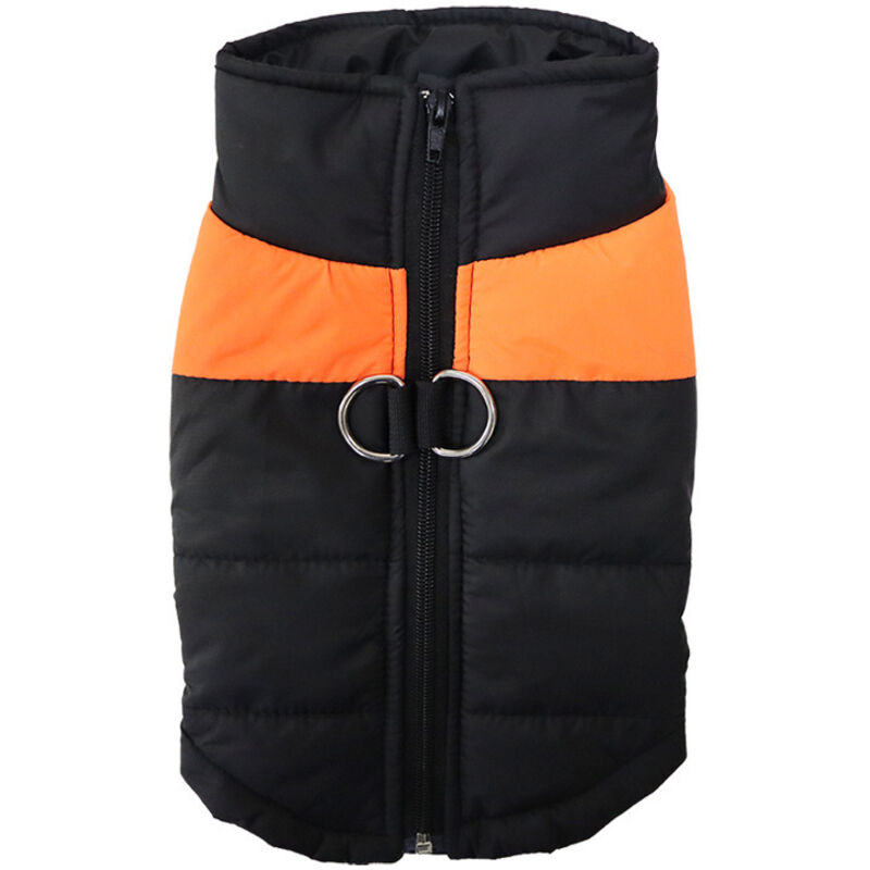 Wasserdichter Hundemantel / Winterjacke für große Hunde (5XL, Orange), Warme Winterweste mit Brustschutz, Hunde-Bekleidung