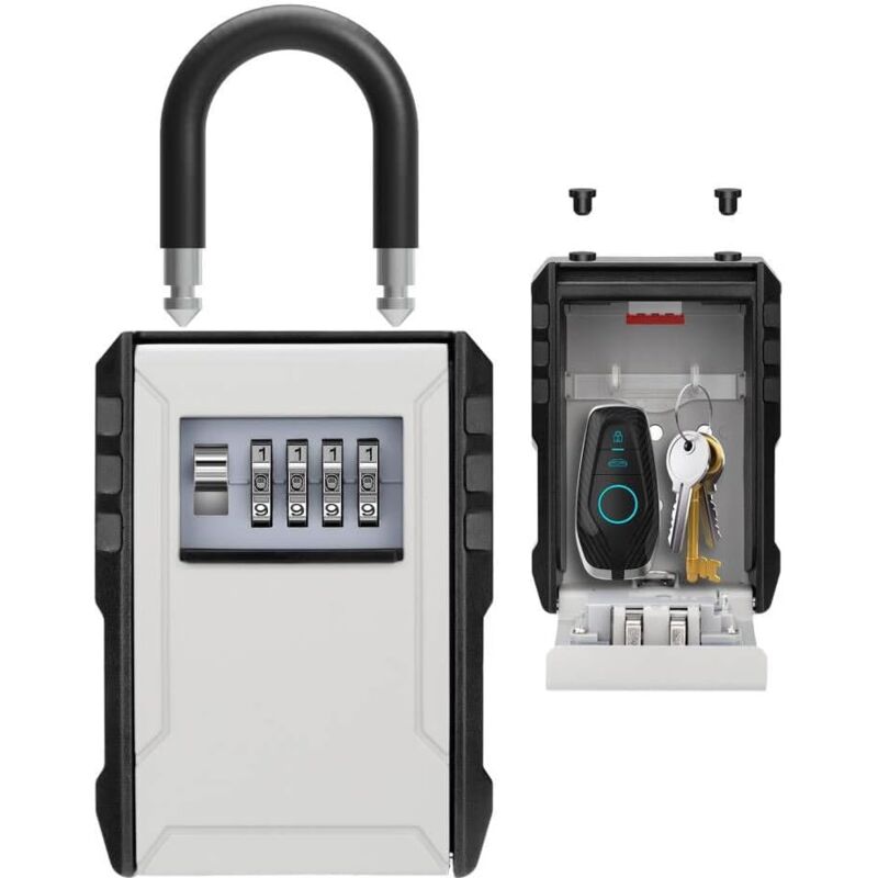 Wasserdichter, sicherer Schlüsselkasten für den Außenbereich, Schlüsselbox mit Haken, großer Schlüsselkasten für Schlüssel, Karten, Zuhause, Schule,