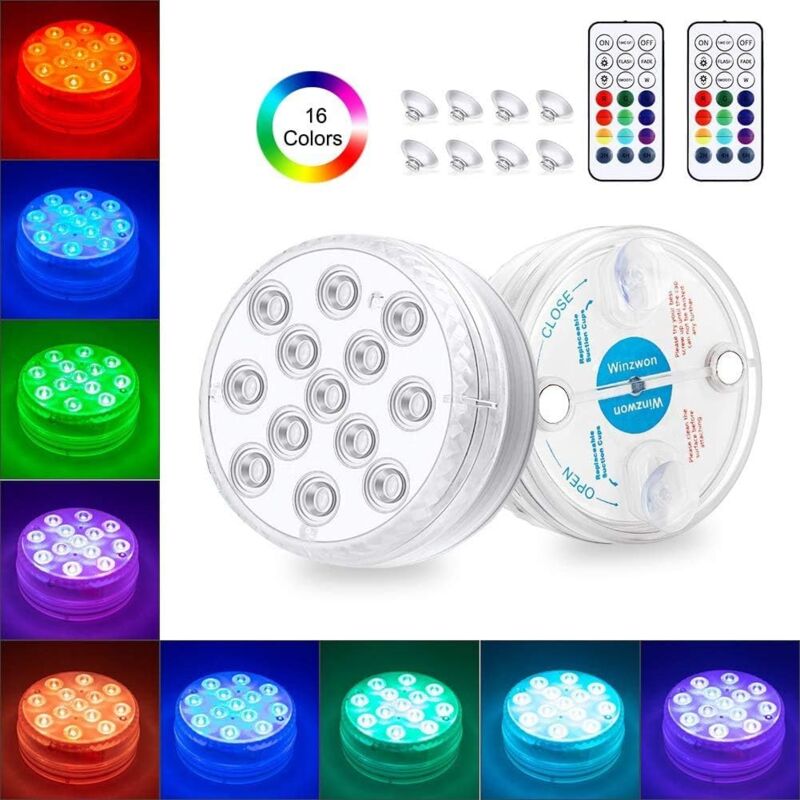 Wasserdichtes Unterwasser-LED-Licht, IP68 Multi-Color Unterwasser-Pool-Lichter mit Fernbedienung Badewanne Lichter für Aquarium Badewanne Pool Garten