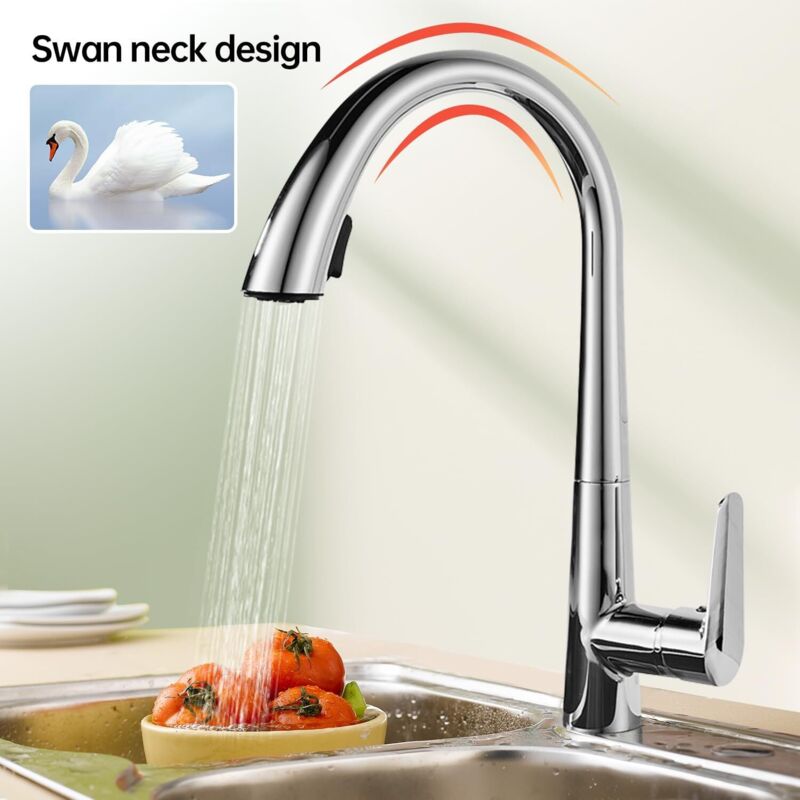 Wasserhahn Küche Chrom, Hochdruck Küchenarmatur mit Brause Ausziehbar, Spültischarmatur 360° Drehbar, Küche Armatur mit Zwei Sprühfunktionen