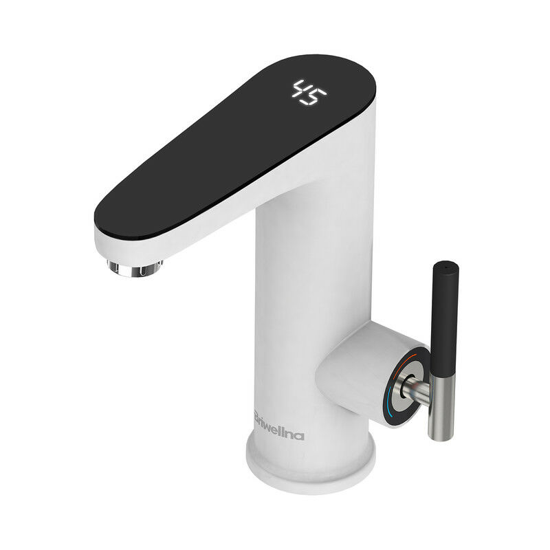 Wasserhahn mit Durchlauferhitzer Bad, 3200W Elektrischer Wasserhahn Bad led Digitalanzeige Waschtischarmatur Einhebelmischer Armatur Waschbecken