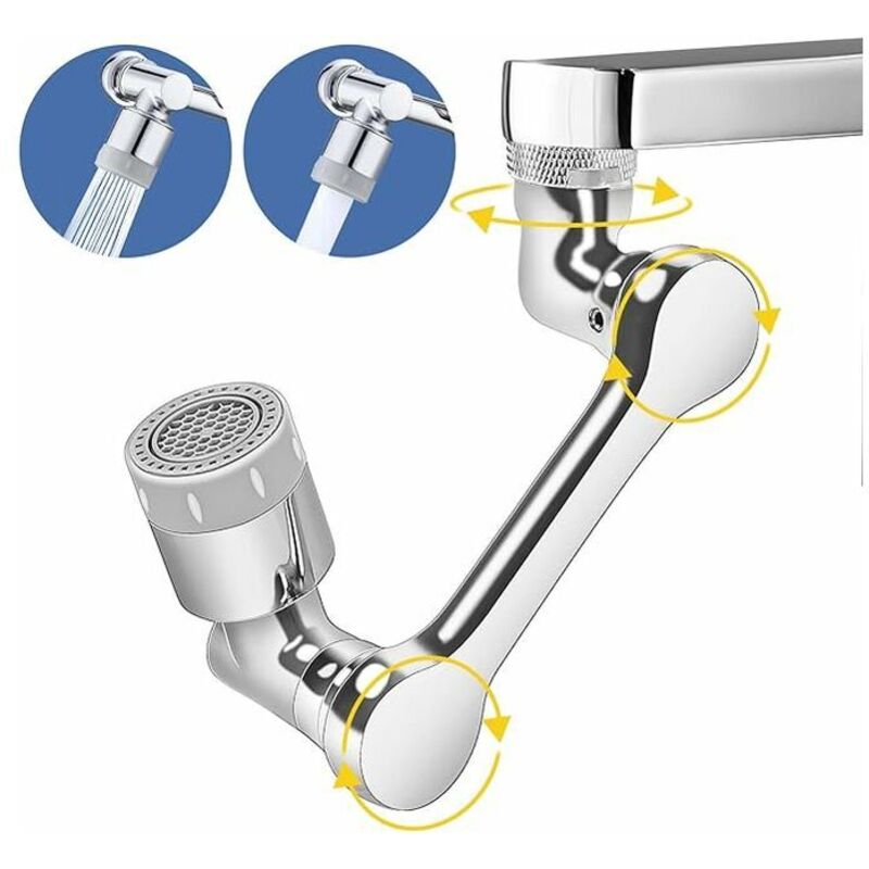 Rosemary - Wasserhahnbelüfter, 1080 Grad drehbarer Wasserhahnbelüfter, Belüfter-Spritzfilter-Wasserhahn, 2-Modi-Adapter für Wasserhähne mit 20/22/24