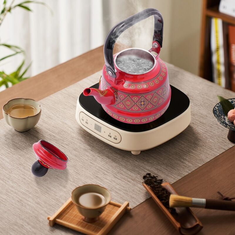 Wasserkocher, Vintage-Emaille-Küchen-Teekessel, isolierte Teekanne, Emaille-Teekanne, Herd-Wasserkocher, Teekanne, Induktions-Wasserkocher,