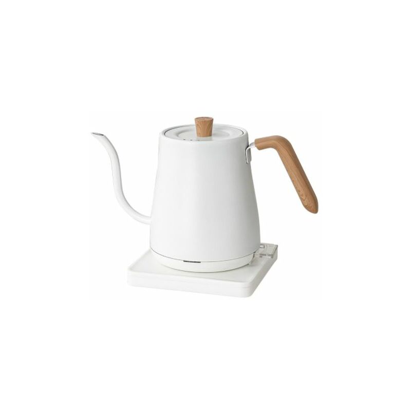 Mumu - Wasserkocher, Wasserkocher für Kaffee und Tee 800 ml 1200 w, Edelstahl, weiße Holzmaserung