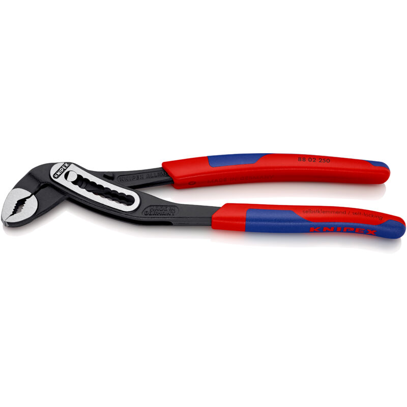 KNIPEX 88 02 250 SB Alligator® Wasserpumpenzange mit schlanken Mehrkomponenten-Hüllen schwarz atramentiert 250 mm