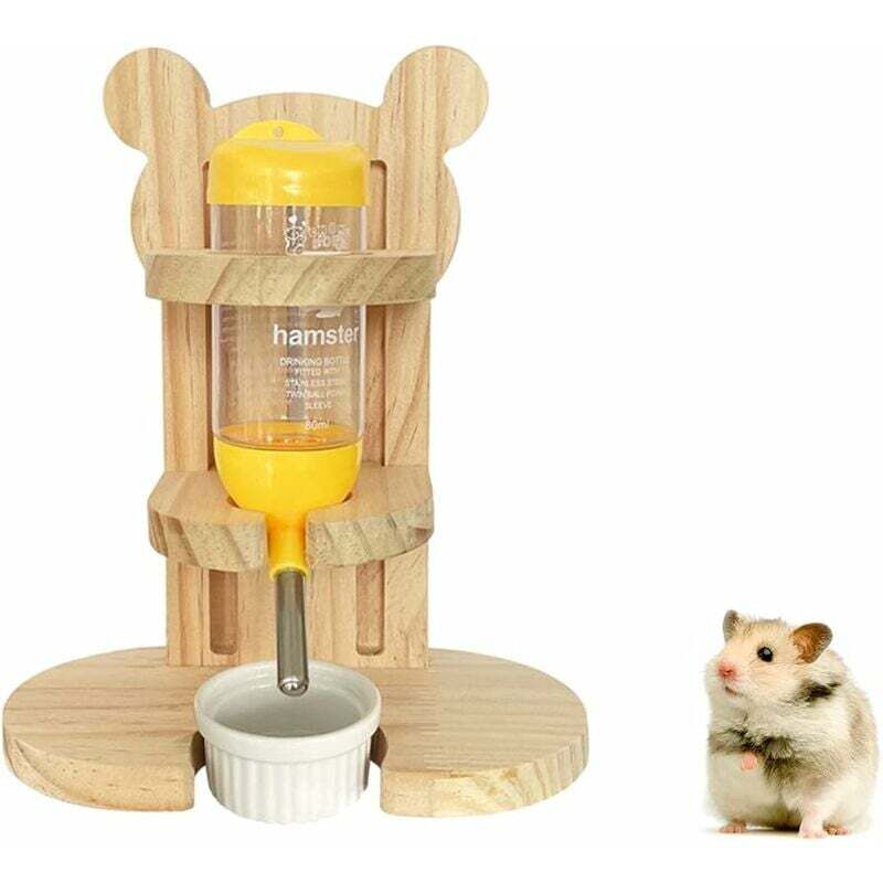 Wasserspenderflasche, 80 ml, stehende Fütterungsflasche für Kleintiere, Hamster, Meerschweinchen, Kaninchen, Ratten, Frettchen, Rennmäuse, Chinchillas