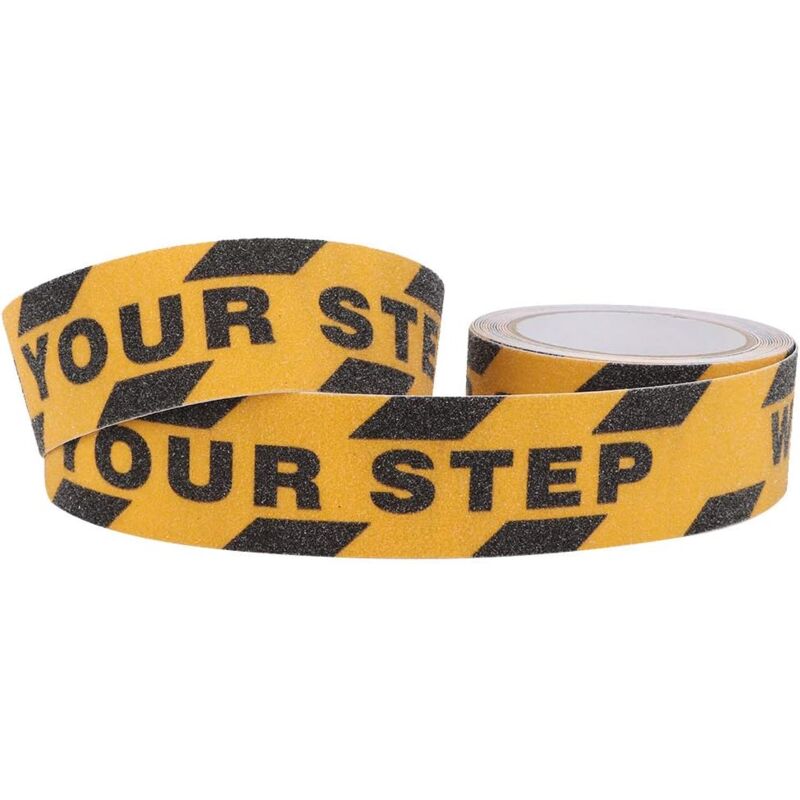 Watch Your Step'-Bodenschilder, robustes, rutschfestes Anti-Rutsch-Klebeband, Anti-Rutsch-Klebeband für rutschfeste Trittbretter, 48 mm x 5 m,