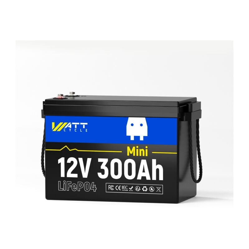 12V 300Ah LiFePO4 Batterie – Eingebautes 200A bms, max. 2560W Leistung, bis zu 15.000 Zyklen – Zuverlässige Solarbatterie für Wohnmobile,