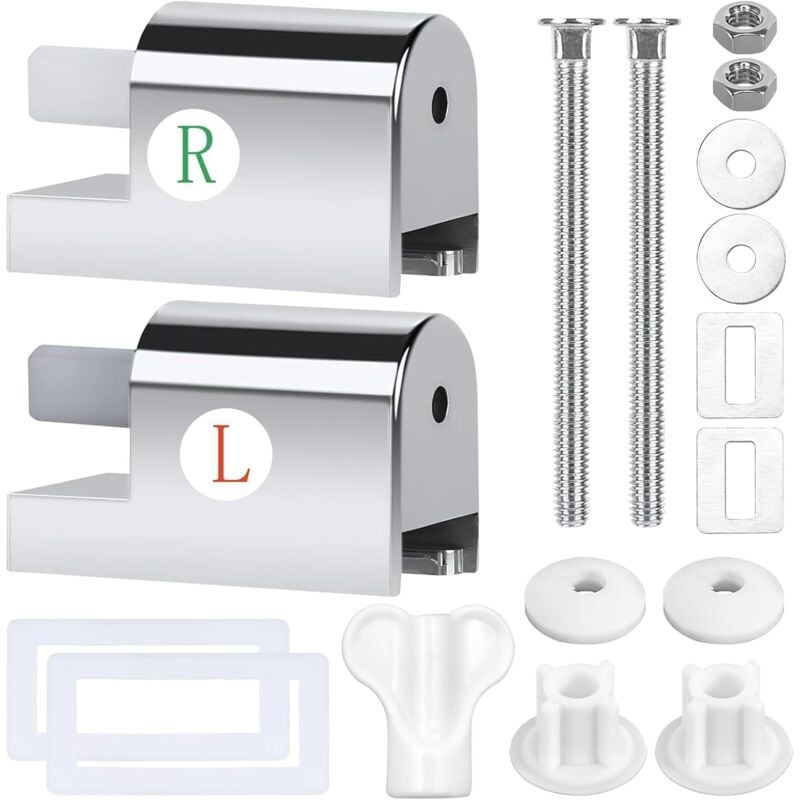 WC-Sitz Befestigung, 7-teiliges WC-Sitz Scharnier, Soft Close WC-Sitz Scharniere, Weiß, Modern
