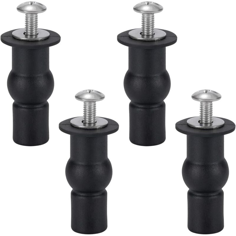 WC-Sitz-Befestigung, WC-Sitz-Scharnier, WC-Sitz-Befestigungsschrauben für allgemeine Toilettensitze, 4 Stück, Schwarz - Ahlsen