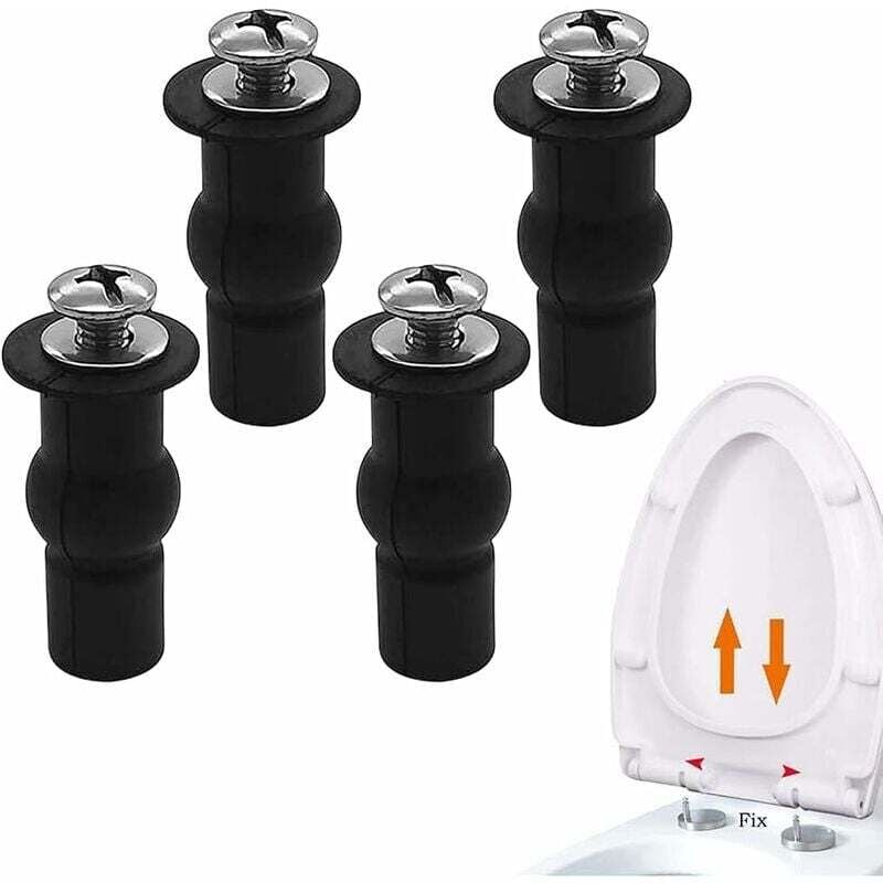Shining House - Toilettensitz-Befestigungen, 4 Stück Pferde-Toilettensitz-Befestigungsscharniere, ausziehbare Gummischrauben werden zum Installieren