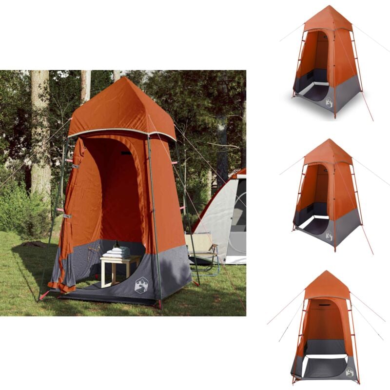 Vidaxl - WC-Zelt Grau und Orange Wasserdicht - Campingzelt - Toilettenzelt - Duschzelt - Umkleidekabine - Wasserspruebausstattung