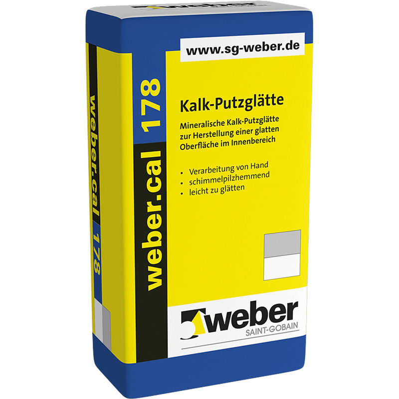 Weber Saint Gobain - weber.cal 178 Kalk-Putzglätte 25kg naturweiß