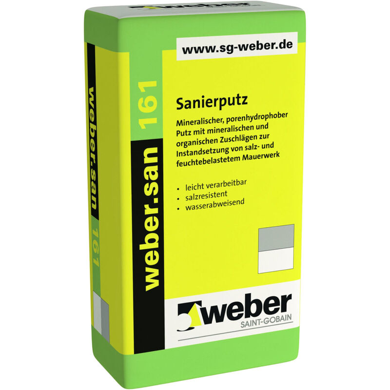 Weber Saint Gobain - weber.san 161 Sanierputz 1mm, naturweiß 30kg