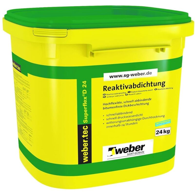 Weber Saint Gobain - weber.tec Superflex D24 Bitumen Dickbeschichtung Deitermann Reaktivabdichtung, 6 Kg
