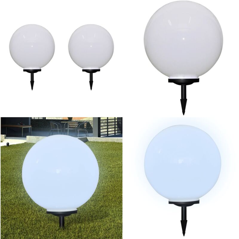 Wegeleuchten 2 Stk. led 50 cm mit Erdspieß - led Solarleuchte - Gartenleuchte - Outdoor Beleuchtung - Wegleuchtern - Terrasse Beleuchtung - Home &
