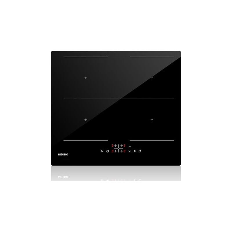 WEHIMO Einbau Induktions-Kochfeld,59cm 6800W Induktionskochfeld 4 zonen mit Power Booster, überhitzungsschutz,Timer, 9 Heizstufen,Berührungssteuerung