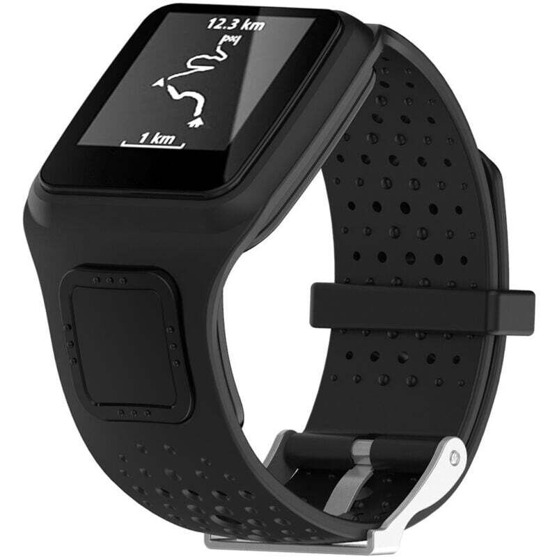Weiches Silikon-Armband für Aerobic-Uhren der TomTom Multi-Sport/Runner (schwarz)